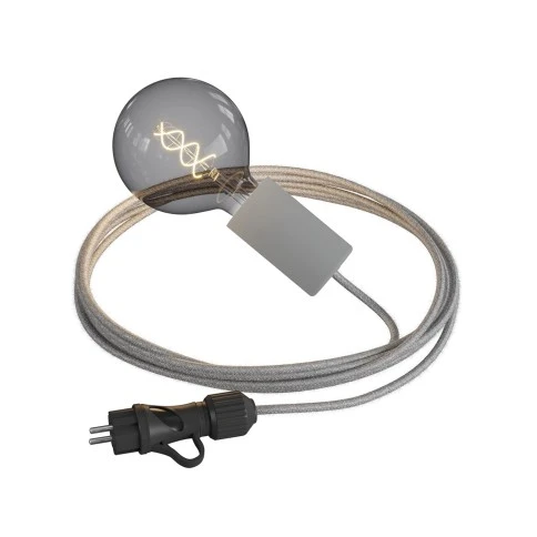 Eiva Snake Elegant, portable outdoor lamp, 5 m textile cable, IP65 waterproof lamp holder and plug