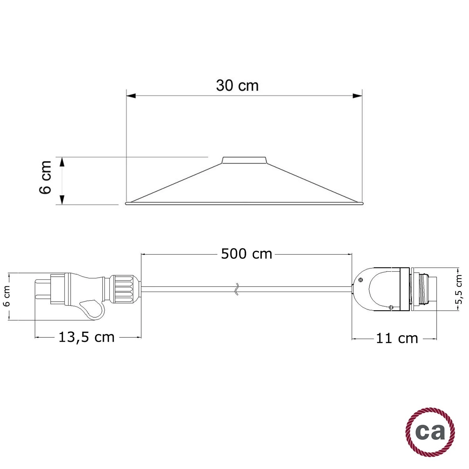 Eiva Snake with Swing shade, portable outdoor lamp, 5 m textile cable, IP65 waterproof lampholder and plug