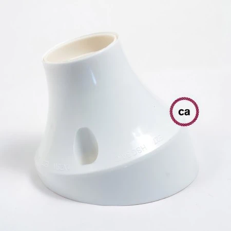 45° thermoplastic wall or ceiling lamp holder - White
