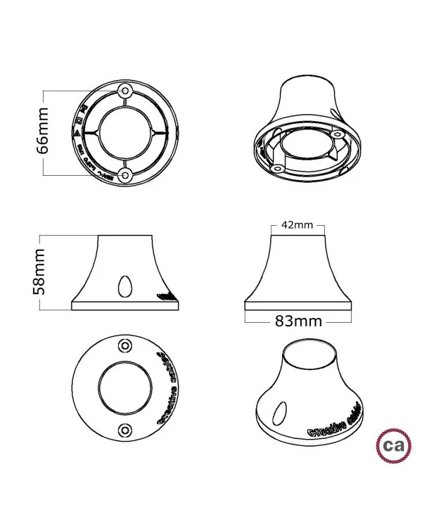 Fermaluce, thermoplastic wall or ceiling light