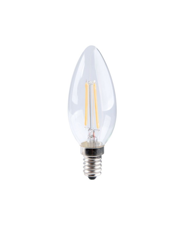 LED Olive Transparent 6W 806Lm E14 2700K bulb
