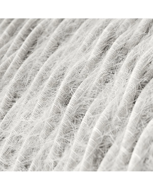 Marlene twisted lighting cable covered in hairy-effect fabric Plain White TP01