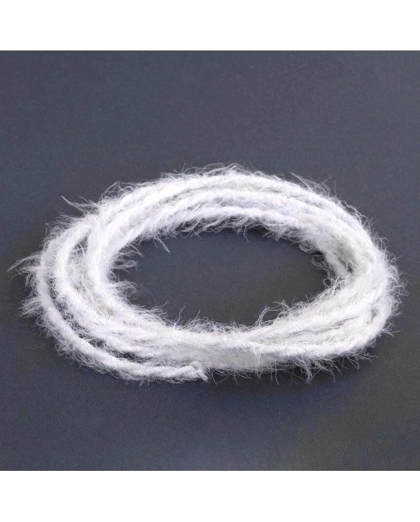 Marlene twisted lighting cable covered in hairy-effect fabric Plain White TP01