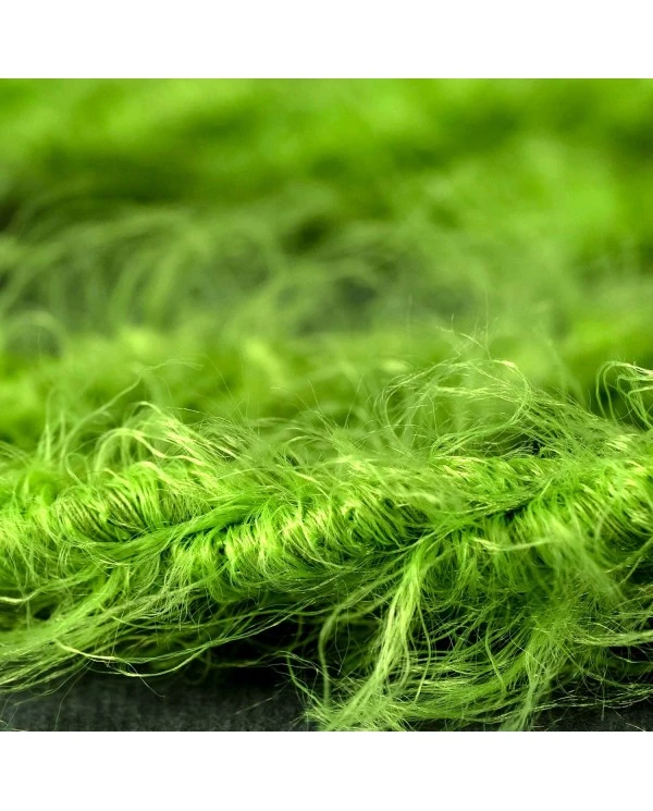 Marlene twisted lighting cable covered in  hairy-effect  fabric Plain Green TP06