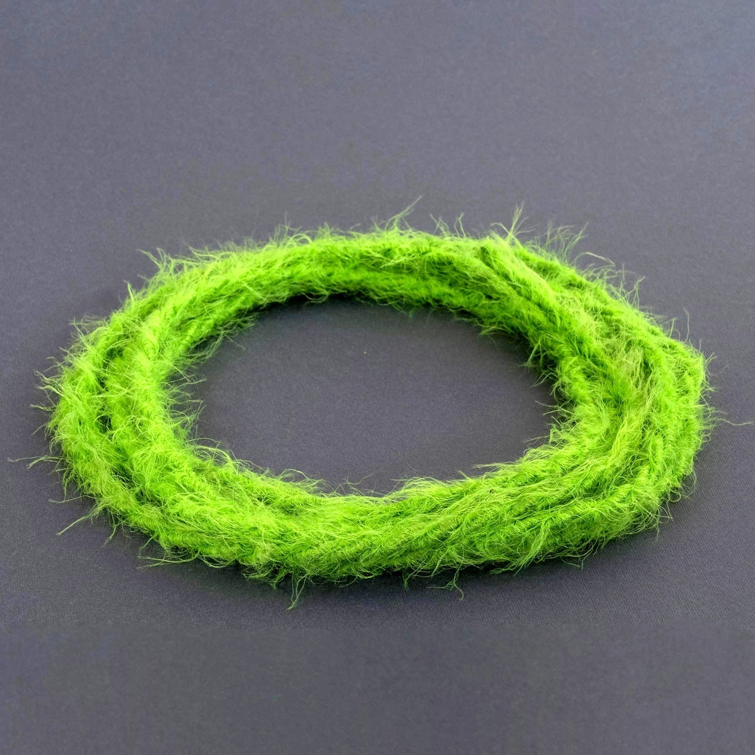 Marlene twisted lighting cable covered in  hairy-effect  fabric Plain Green TP06