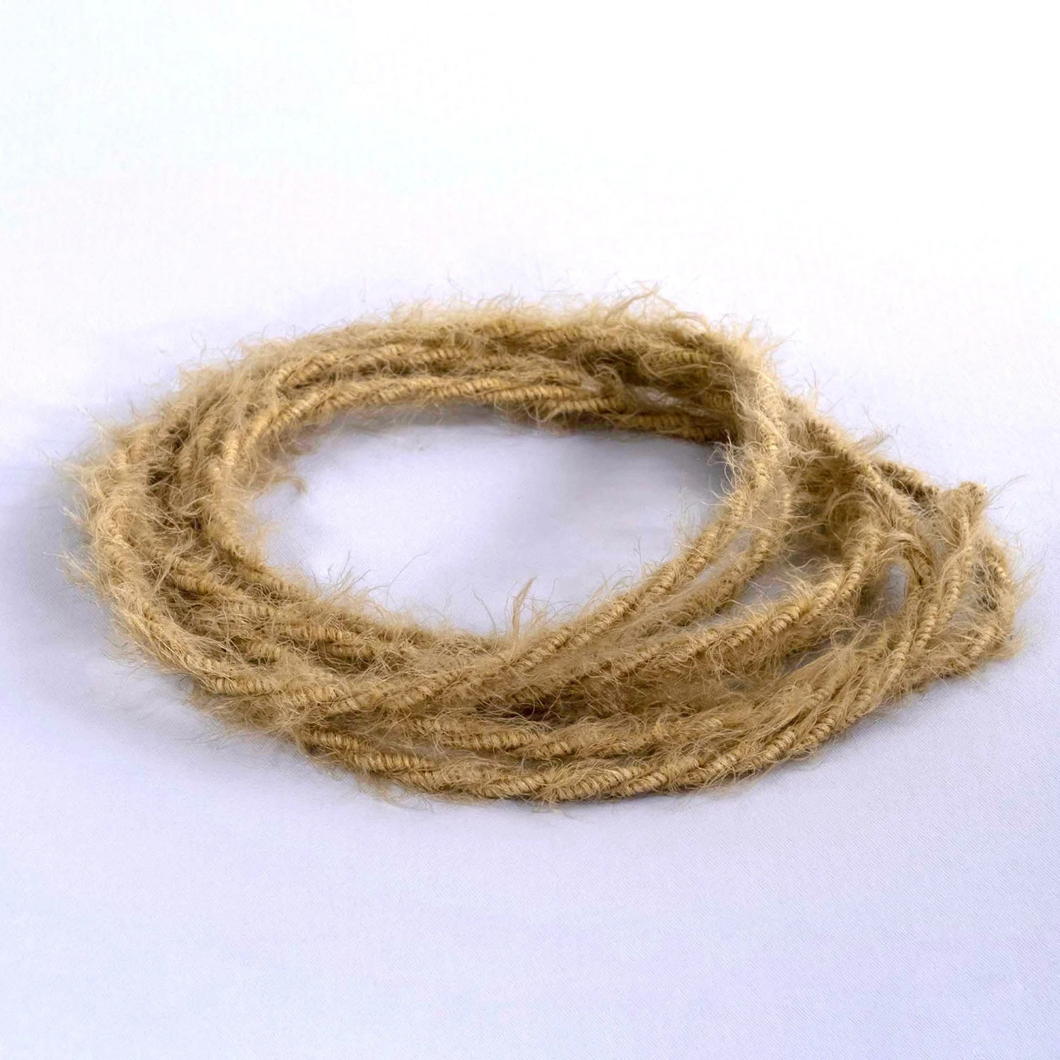 Marlene twisted lighting cable covered in hairy-effect fabric Plain Khaki TP13