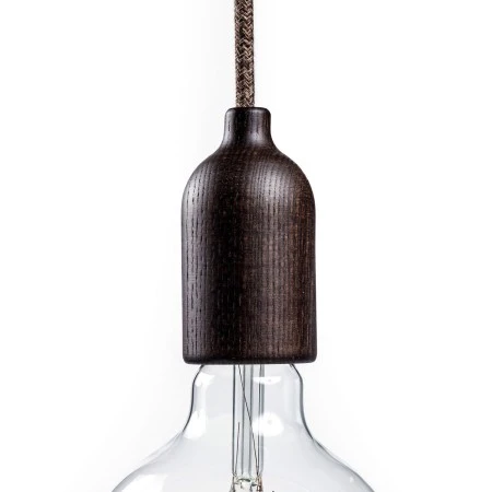 Wooden lamp holder E27 Kit with concealed cable clamp - Wenge effect