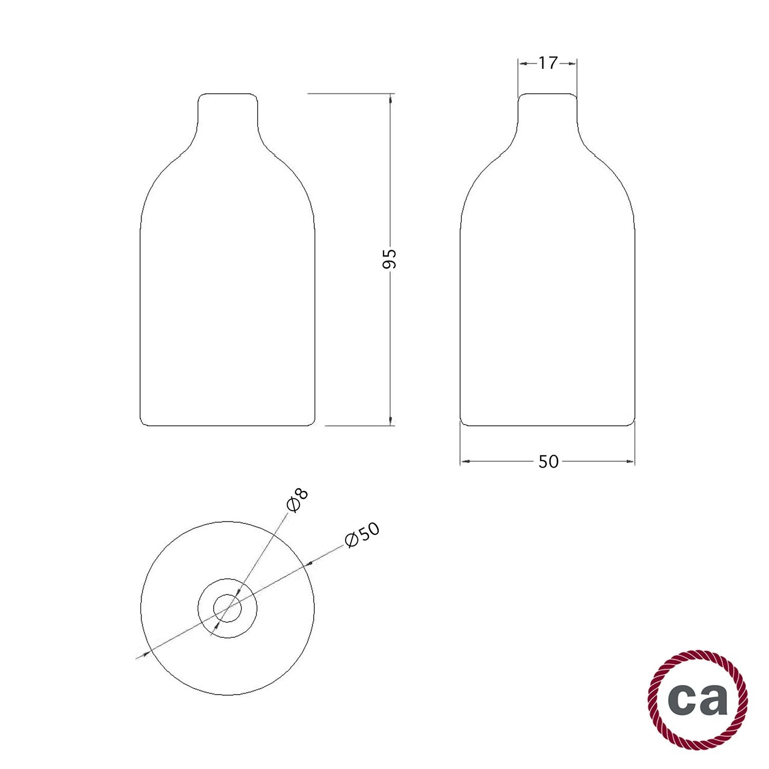 Wooden lamp holder E27 Kit with concealed cable clamp