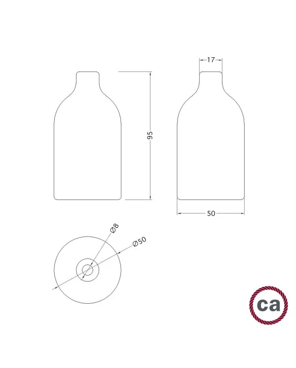 Wooden lamp holder E27 Kit with concealed cable clamp