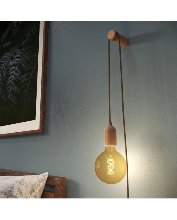 Rolé, wooden wall mount cable tie for pendant lamp