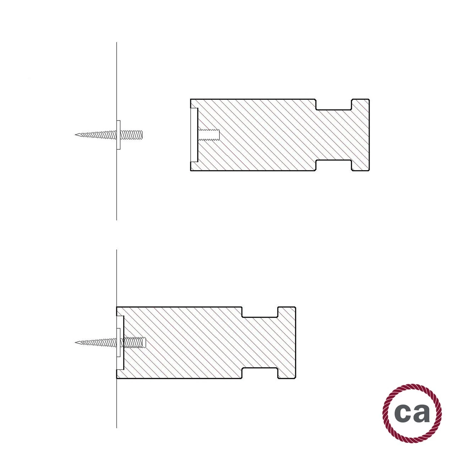 Rolé, wooden wall mount cable tie for pendant lamp