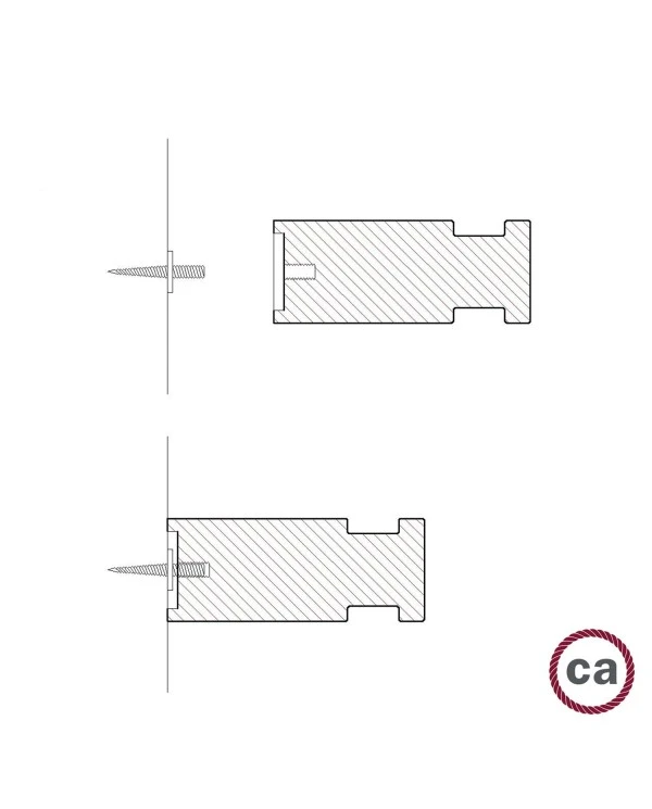 Rolé, wooden wall mount cable tie for pendant lamp