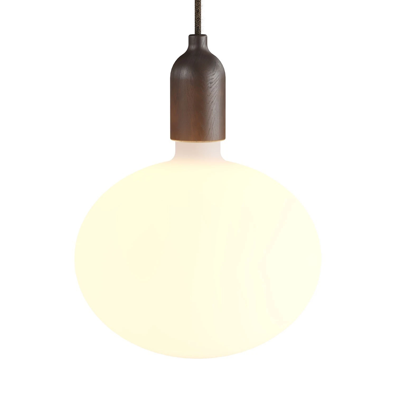 Pendant light Made in Italy complete with fabric cable and wood finishing