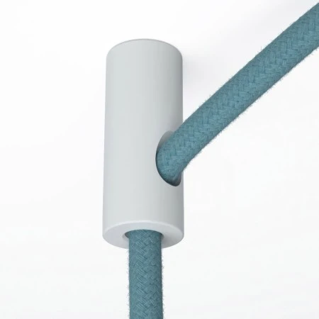 Decentraliser, ceiling hook for fabric electrical cables with stop - White