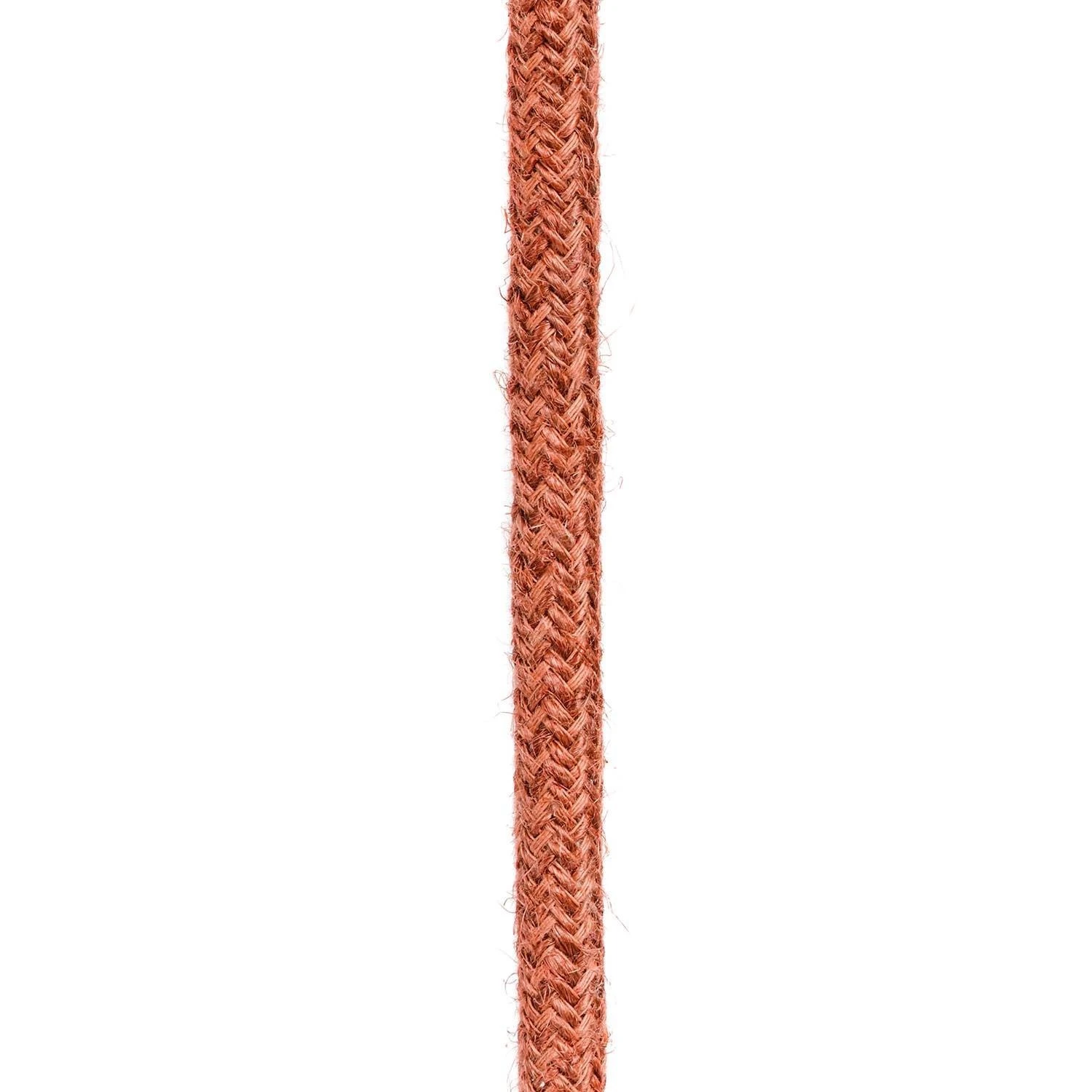 Round electric Cable covered in Plain Orange Clay RN27 Jute