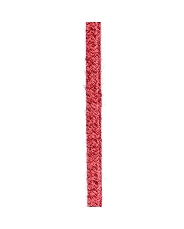 Round electric Cable covered in Plain Cherry Red RN24 Jute