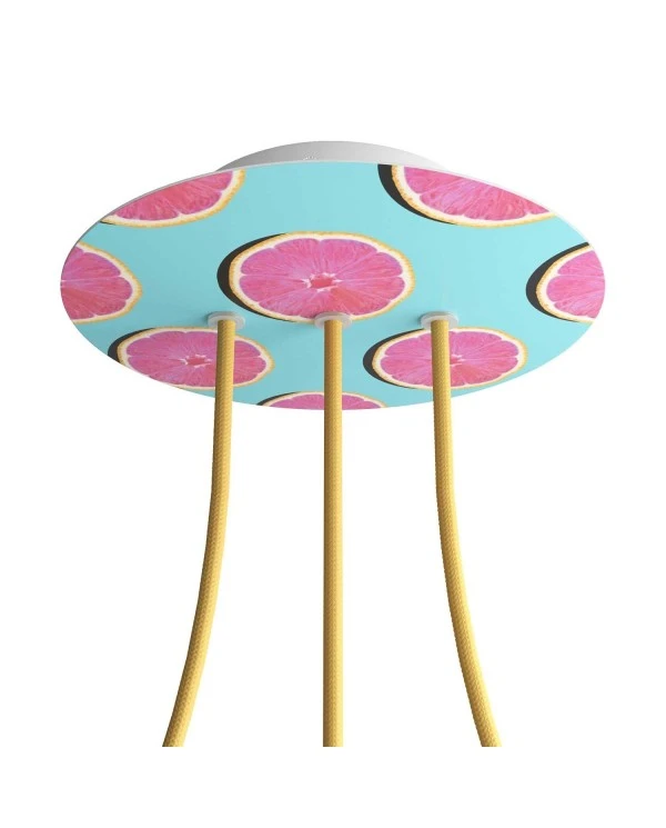 Round Rose-One 3 in-line holes and 4 side holes ceiling rose, 200 mm  - PROMO