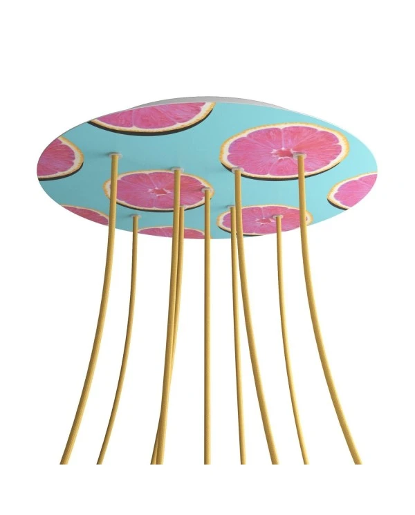 Round XXL Rose-One 9 X-shaped holes and 4 side holes ceiling rose, 400 mm  - PROMO