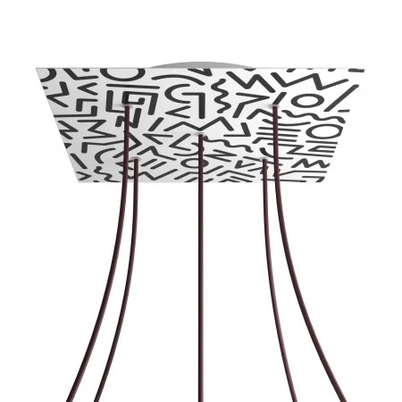 Square XXL Rose-One 5-hole and 4 side holes ceiling rose, 400 mm  - PROMO - Street Art
