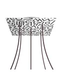 Square XXL Rose-One 5-hole and 4 side holes ceiling rose, 400 mm  - PROMO
