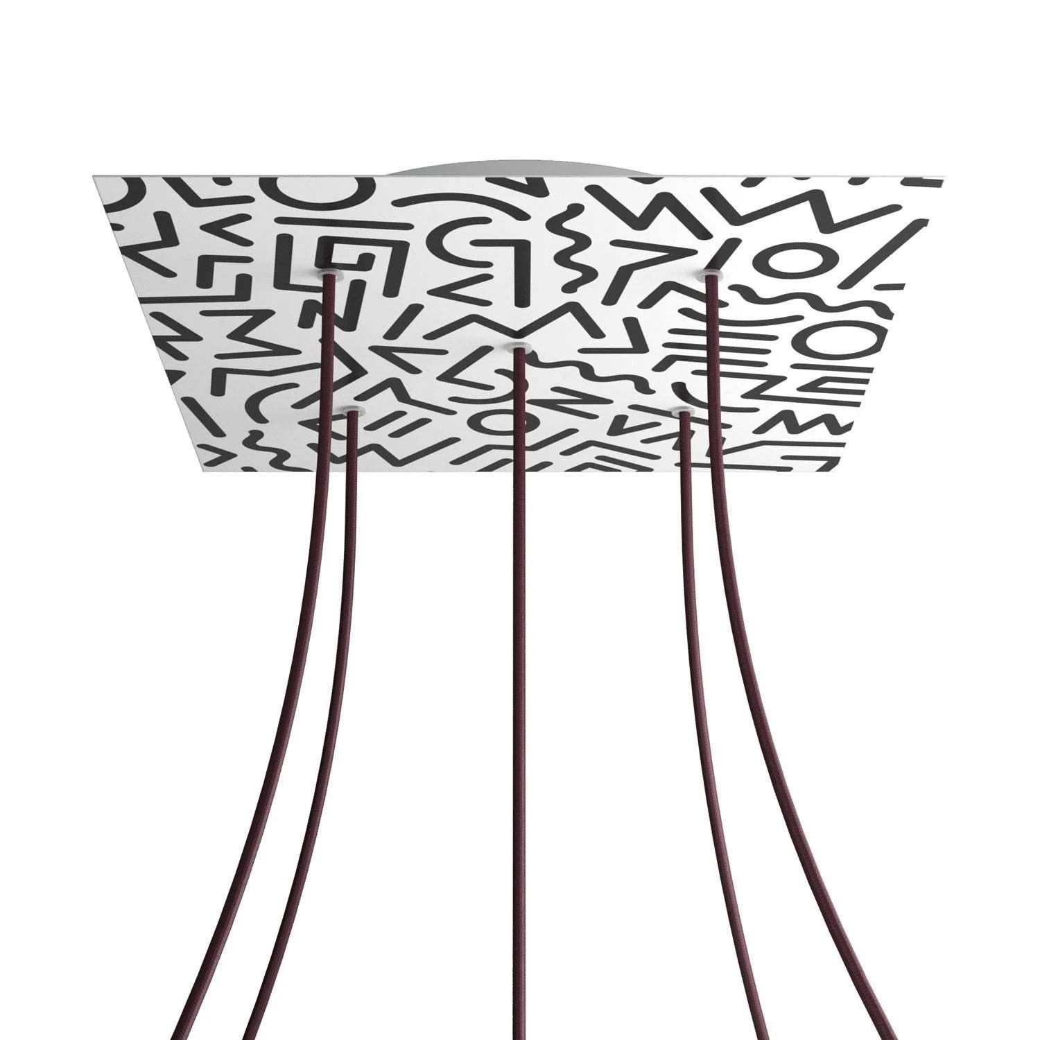 Square XXL Rose-One 5-hole and 4 side holes ceiling rose, 400 mm  - PROMO