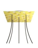 Square XXL Rose-One 5-hole and 4 side holes ceiling rose, 400 mm  - PROMO