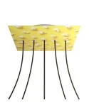 Square XXL Rose-One 5 in-line holes and 4 side holes ceiling rose, 400 mm  - PROMO