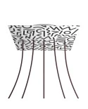 Square XXL Rose-One 5 in-line holes and 4 side holes ceiling rose, 400 mm  - PROMO
