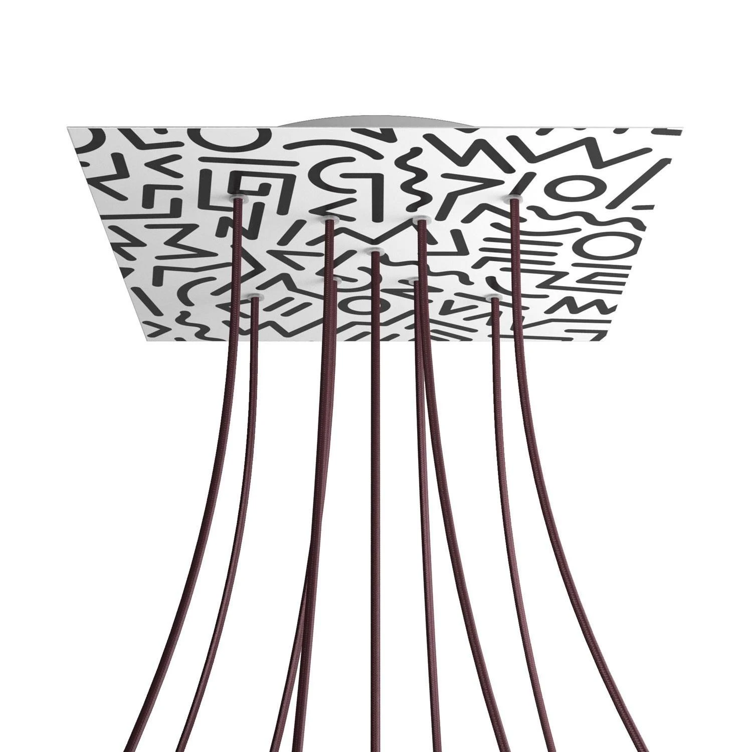 Square XXL Rose-One 9 X-shaped holes and 4 side holes ceiling rose, 400 mm  - PROMO