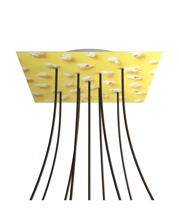 Square XXL Rose-One 9 X-shaped holes and 4 side holes ceiling rose, 400 mm  - PROMO