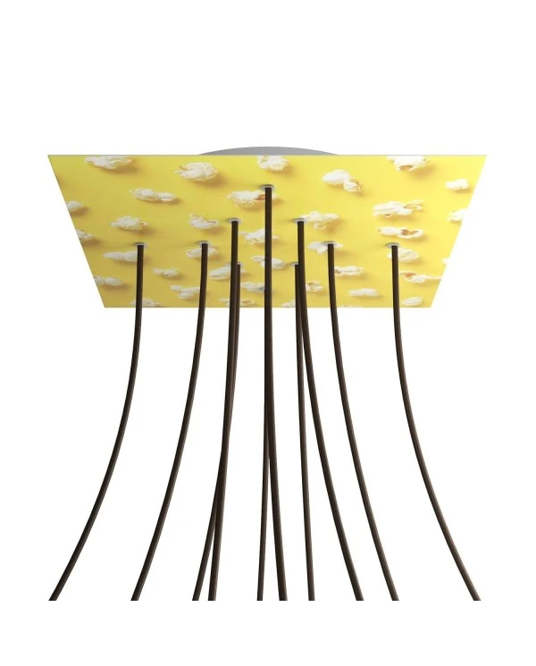 Square XXL Rose-One 10-hole and 4 side holes ceiling rose, 400 mm - PROMO