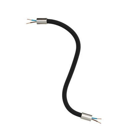 Kit Creative Flex flexible tube covered in Black RM04 fabric with metal terminals - Brushed titanium