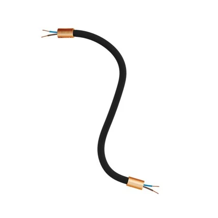 Kit Creative Flex flexible tube covered in Black RM04 fabric with metal terminals - Brushed copper