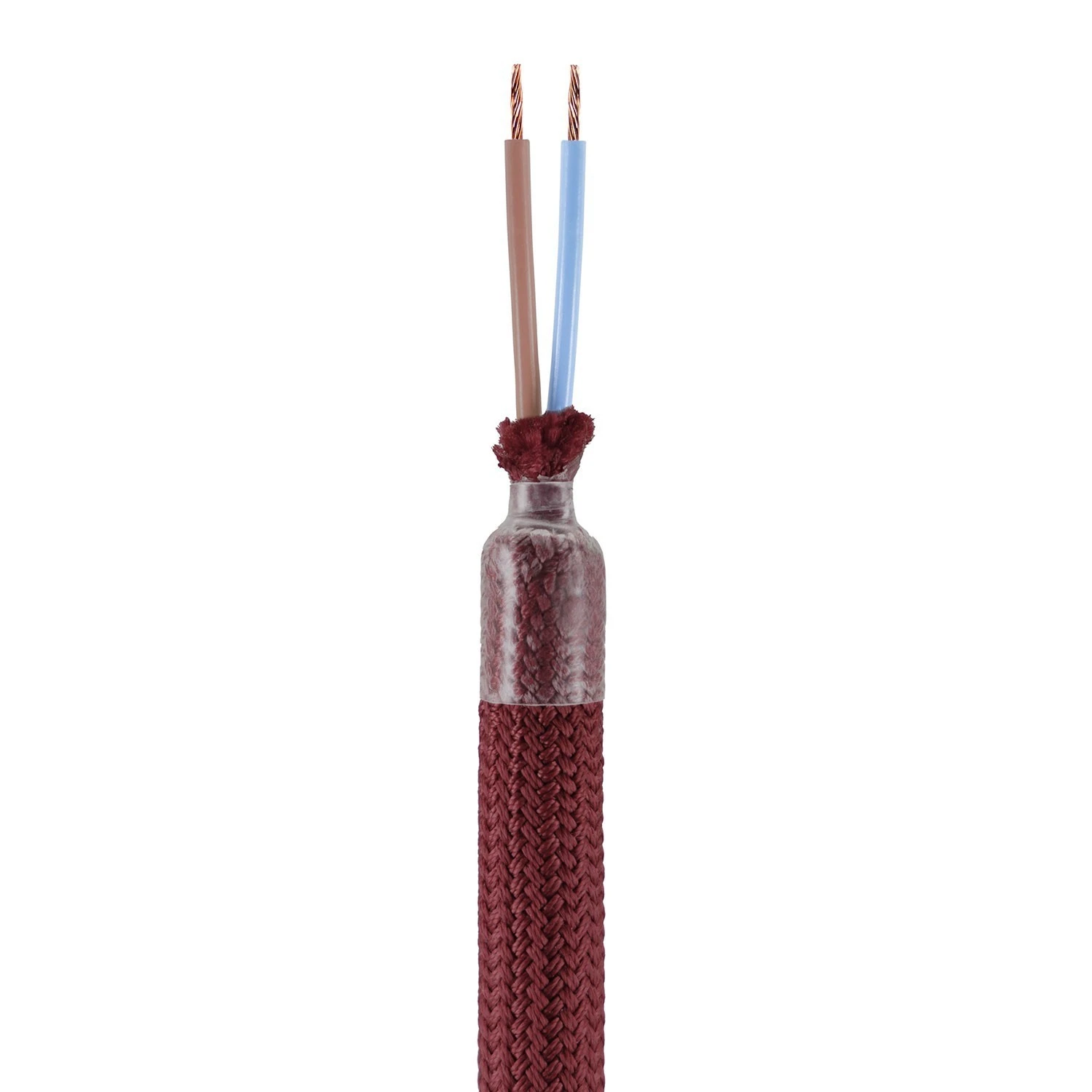 Kit Creative Flex flexible tube covered in Burgundy RM19 fabric with metal terminals