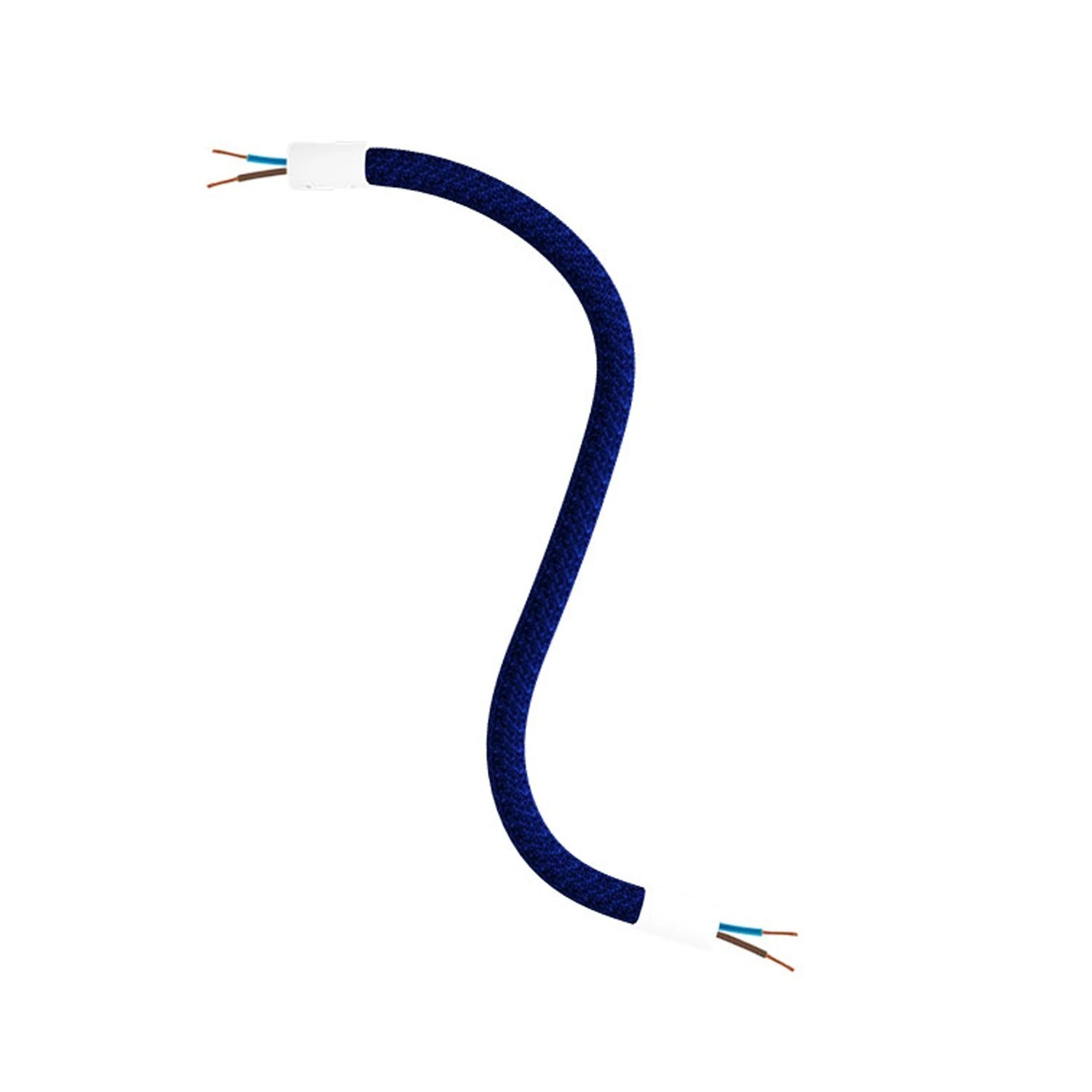 Kit Creative Flex flexible tube covered in Navy Blue RM20 fabric with metal terminals
