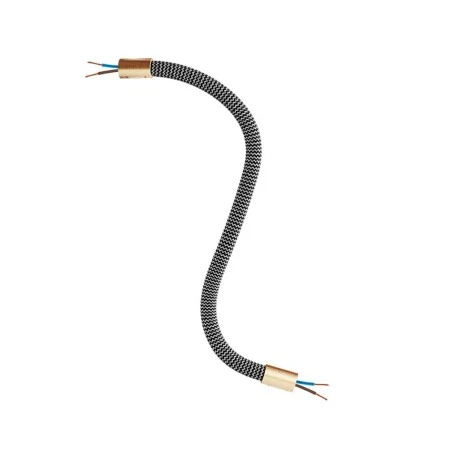 Kit Creative Flex tube flexible covered in Iron Black RZ30 fabric with metal terminals - Brushed bronze