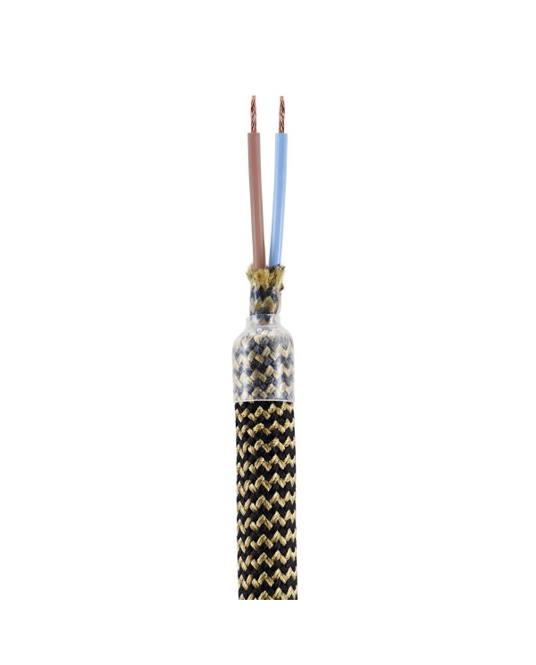 Kit Creative Flex flexible tube covered in black and Gold RZ24 fabric with metal terminals