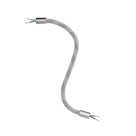Kit Creative Flex flexible tube covered in Light Mélange RM72 fabric with metal terminals - Brushed titanium