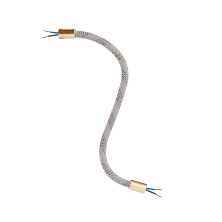 Kit Creative Flex flexible tube covered in Light Mélange RM72 fabric with metal terminals - Brushed bronze