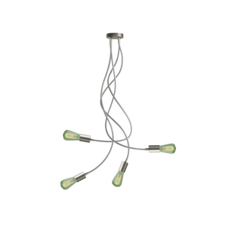 Flex 90 ceiling lamp flexible provides diffused light with LED ST64 light bulb - Brushed titanium