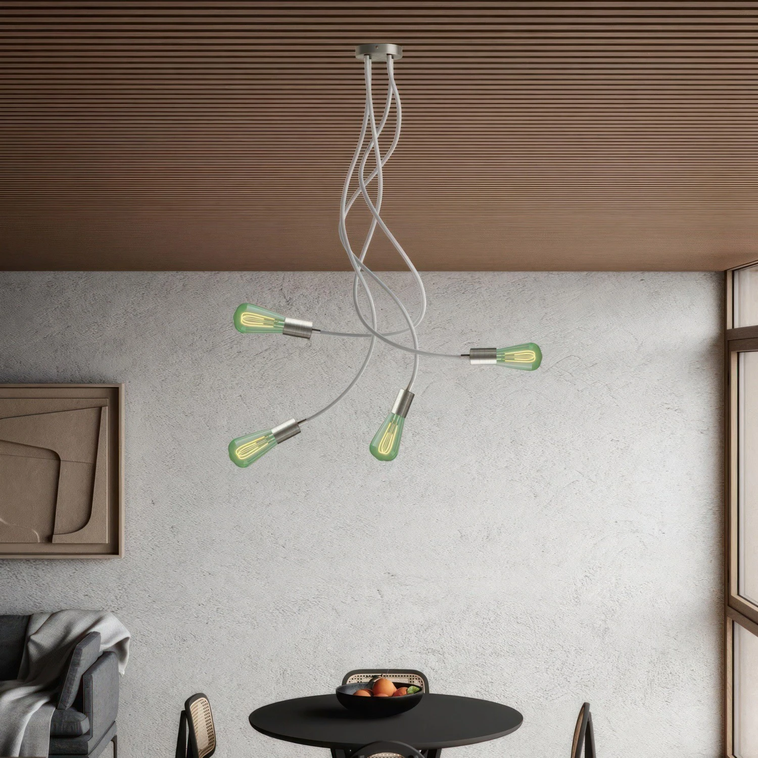 Flex 90 ceiling lamp flexible provides diffused light with LED ST64 light bulb