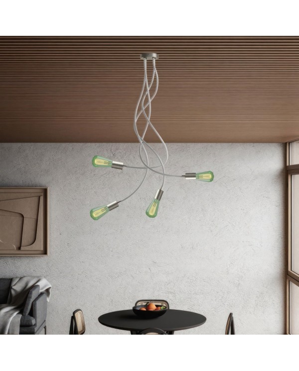Flex 90 ceiling lamp flexible provides diffused light with LED ST64 light bulb