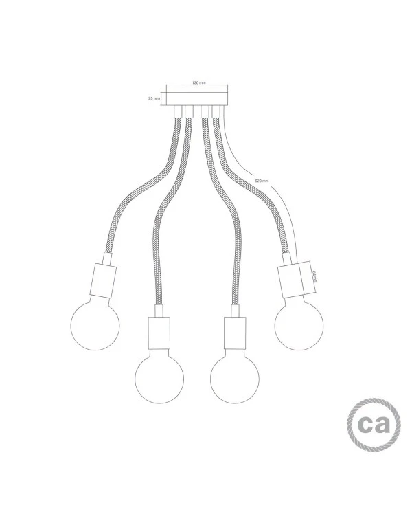 Flex 90 ceiling lamp flexible provides diffused light with LED ST64 light bulb