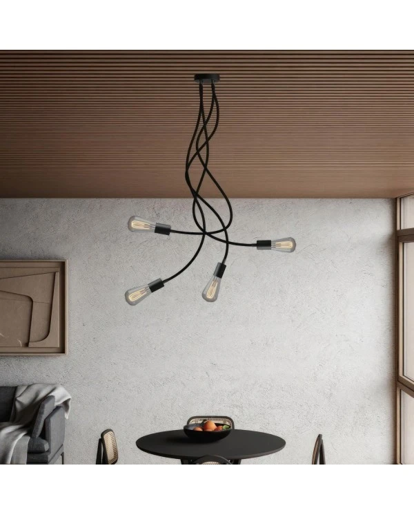 Flex 90 ceiling lamp flexible provides diffused light with LED ST64 light bulb