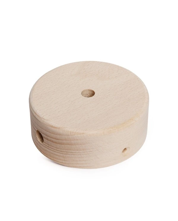 Kit Mini wooden cylindrical rose with 1 central hole and 2 lateral holes