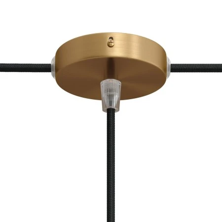 Kit Mini metal cylindrical rose with 1 central hole and 2 lateral holes - Brushed bronze