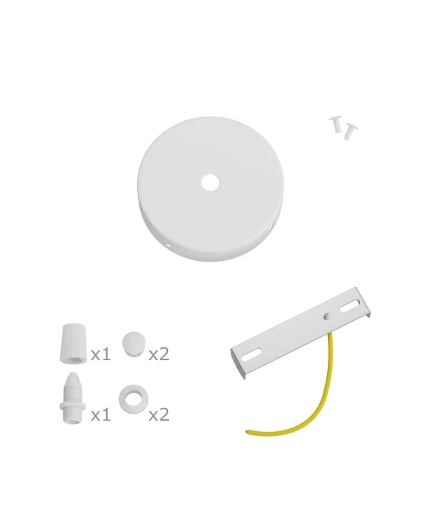 Kit Mini metal cylindrical rose with 1 central hole and 2 lateral holes