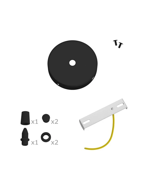 Kit Mini metal cylindrical rose with 1 central hole and 2 lateral holes