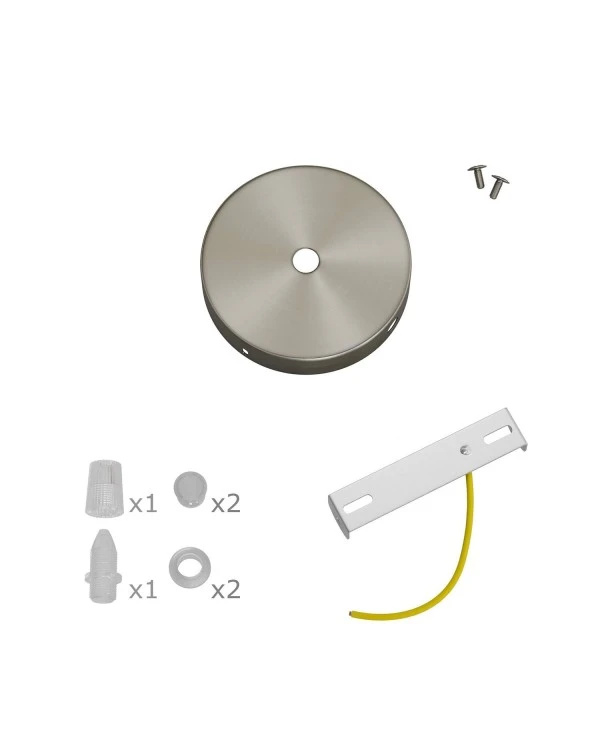 Kit Mini metal cylindrical rose with 1 central hole and 2 lateral holes