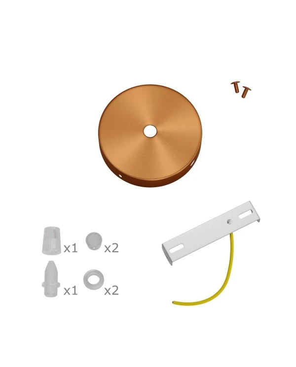 Kit Mini metal cylindrical rose with 1 central hole and 2 lateral holes